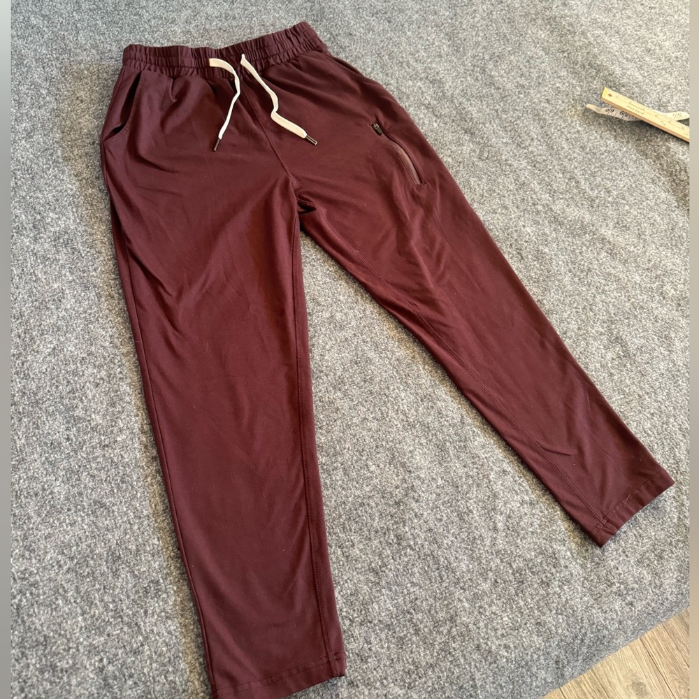 Feat‎ Clothing Women's Sz Small Reverse Fleece Joggers Lounge Pants Burgundy - Picture 2 of 16